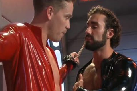 sadomasochism Poor twink In Shiny Catsuit fastened And plowed