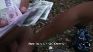 Poor pal finds out how to satisfy two hungry cocks