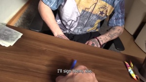 A tattoo artist with super taut and sensitive dark hole