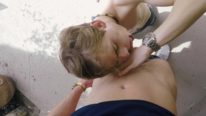 BrotherCrush.com: Babe Michael DelRay butt sex outside