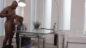 Noir Male: Brown hair Max Konnor and Bar Addison licking ass