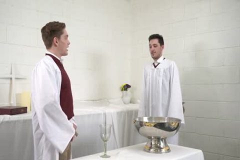 legal age teenager boys Having naughty Sex On Top Of Altar