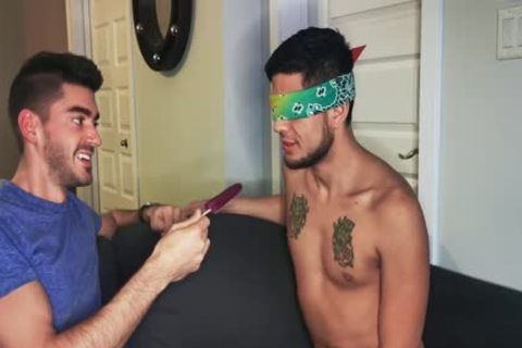 Blindfolded Roommate gets ramrod To Distract Him