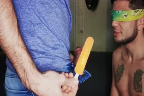 Blindfolded Roommate acquires cock To Distract Him