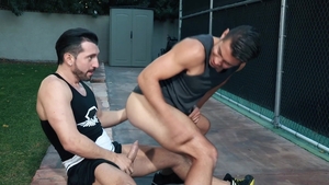 Hot House - In shorts sucks big dick outdoors