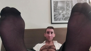 STEP homo daddy - dark SHEER SOCKS WHITE rod! - COME WORSHIP MY FEET WATCH ME EDGE MY HARD WHITE rod & love juice together