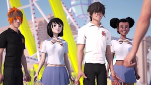 Hentai Sex School: Shaved Pussies On Display For All